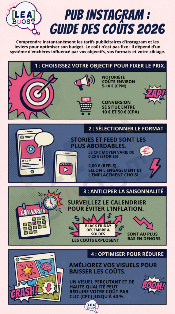 pub instagram guide des coûts 2026 infographie guide pub instagram